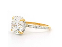 18 krt. geel gouden ring met diamant 4,00 crt. - afbeelding 8 van  12