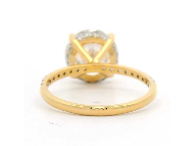 18 krt. geel gouden ring met diamant 4,00 crt. - afbeelding 11 van  12