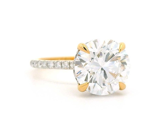 18 krt. geel gouden ring met diamant 4,00 crt. - afbeelding 12 van  12