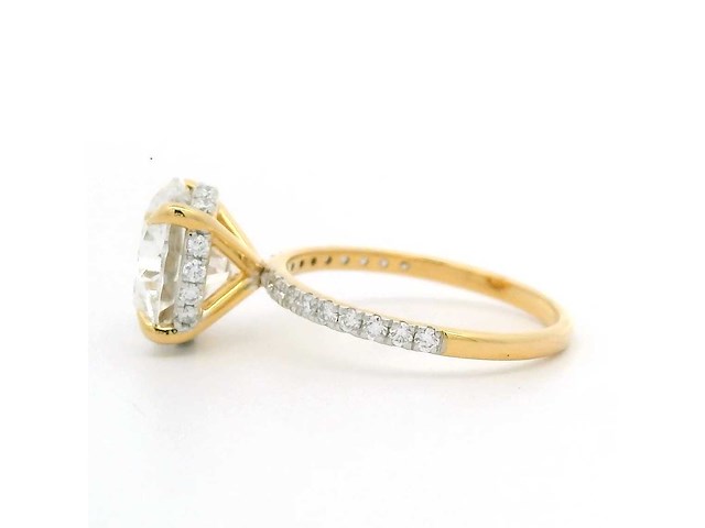 18 krt. geel gouden ring met diamant 4,00 crt. - afbeelding 4 van  12