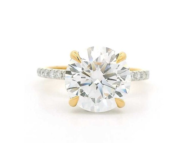 18 krt. geel gouden ring met diamant 4,00 crt. - afbeelding 1 van  12
