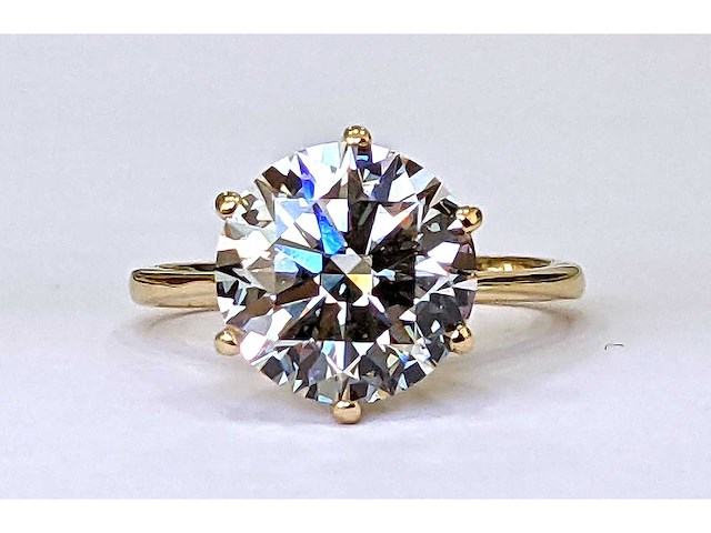 18 krt gouden ring met diamant 5,00 crt - afbeelding 3 van  6