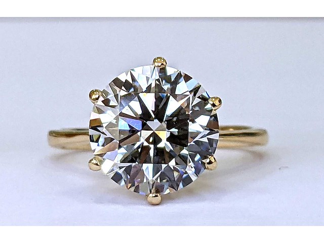 18 krt gouden ring met diamant 5,00 crt - afbeelding 6 van  6