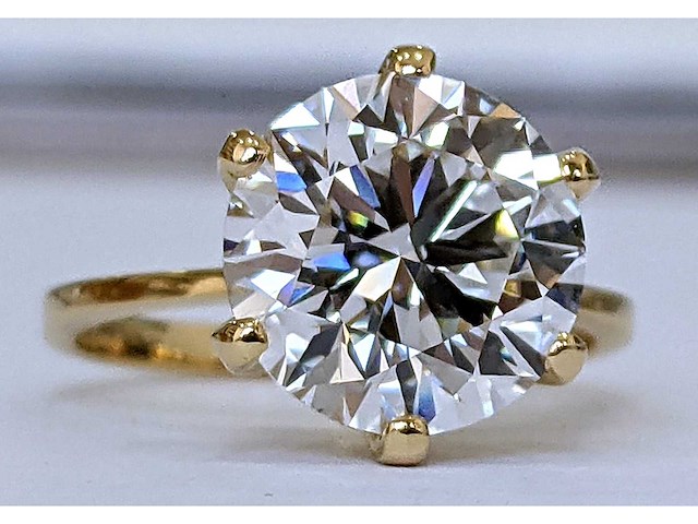 18 krt gouden ring met diamant 7,11 crt - afbeelding 1 van  11