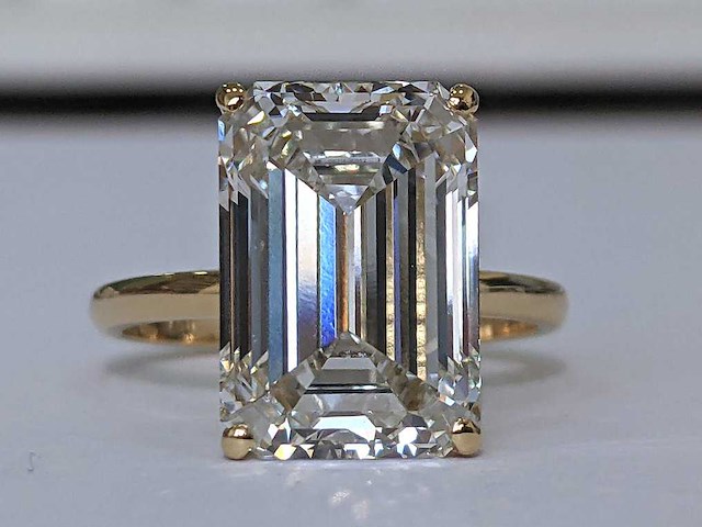 18 krt gouden ring met diamant 8,17 crt - afbeelding 5 van  6