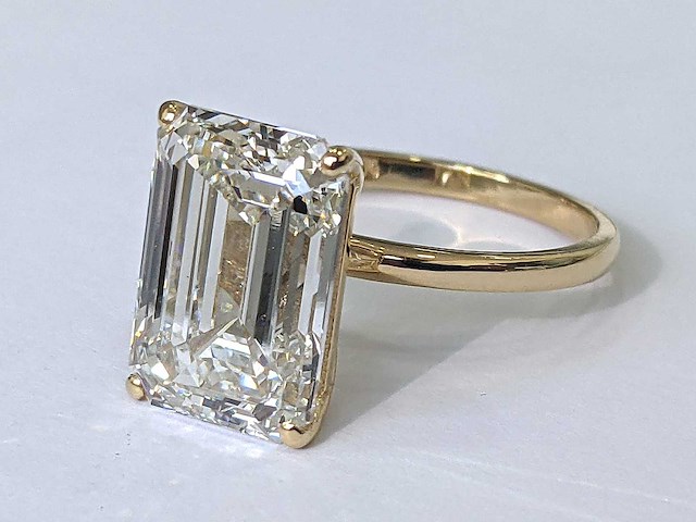 18 krt gouden ring met diamant 8,17 crt - afbeelding 3 van  5