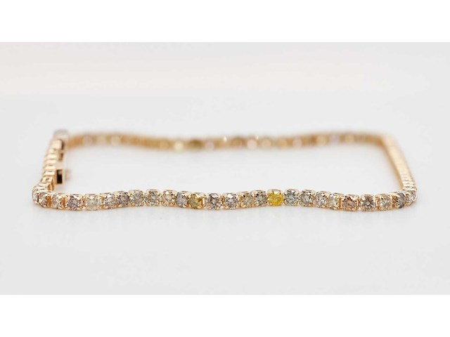 18 krt gouden tennis armband met natuurlijke diamant 2,20 crt - afbeelding 6 van  7