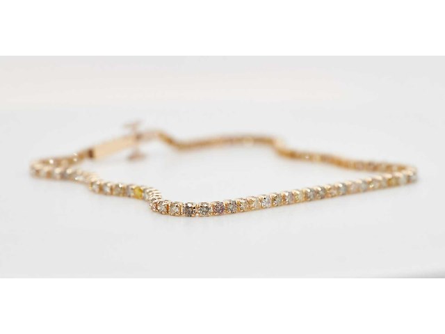 18 krt gouden tennis armband met natuurlijke diamant 2,20 crt - afbeelding 7 van  7