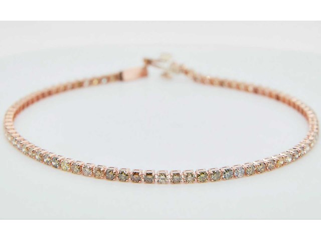 18 krt gouden tennis armband met natuurlijke diamant 3,93 crt - afbeelding 1 van  8