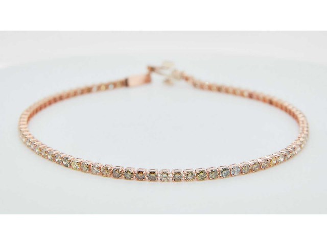 18 krt gouden tennis armband met natuurlijke diamant 3,93 crt - afbeelding 3 van  8