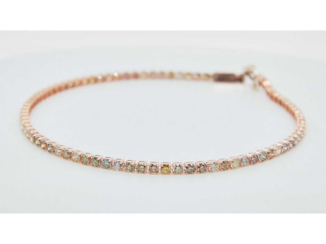 18 krt gouden tennis armband met natuurlijke diamant 3,93 crt - afbeelding 4 van  8