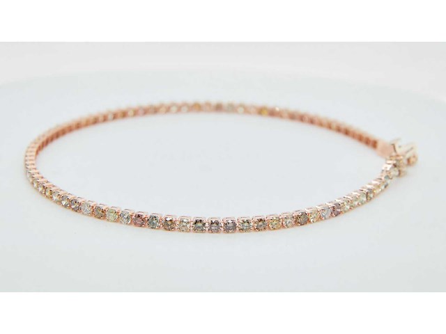 18 krt gouden tennis armband met natuurlijke diamant 3,93 crt - afbeelding 5 van  8