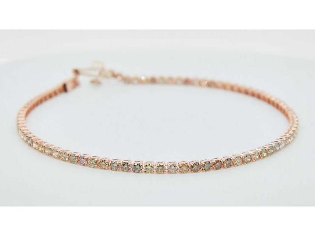 18 krt gouden tennis armband met natuurlijke diamant 3,93 crt - afbeelding 6 van  8