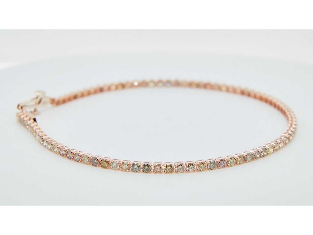 18 krt gouden tennis armband met natuurlijke diamant 3,93 crt - afbeelding 7 van  8