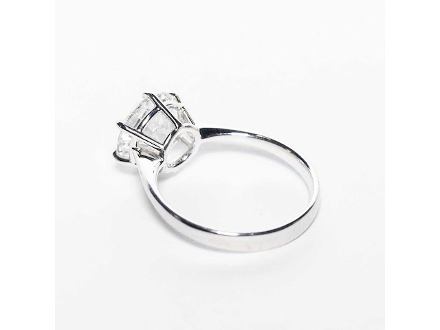 18 krt. wit gouden ring met diamant 4,02 crt. - afbeelding 7 van  18