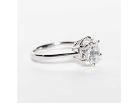 18 krt. wit gouden ring met diamant 4,02 crt. - afbeelding 4 van  18