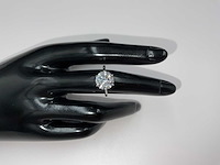 18 krt. wit gouden ring met diamant 4,02 crt. - afbeelding 1 van  18