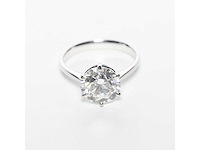 18 krt. wit gouden ring met diamant 4,02 crt. - afbeelding 15 van  18