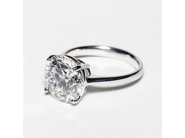 18 krt wit gouden ring met diamant 5,02 crt - afbeelding 4 van  10