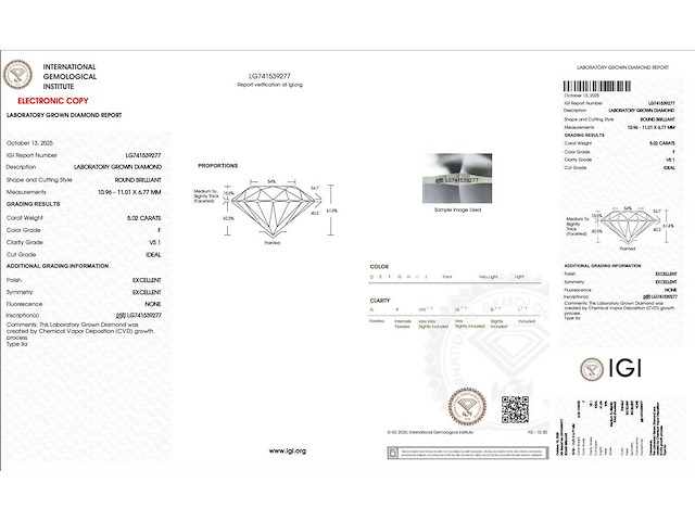 18 krt wit gouden ring met diamant 5,02 crt - afbeelding 3 van  10