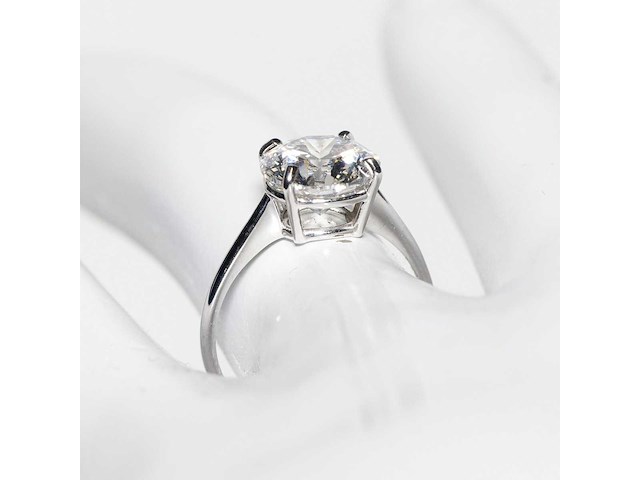 18 krt wit gouden ring met diamant 5,02 crt - afbeelding 8 van  10