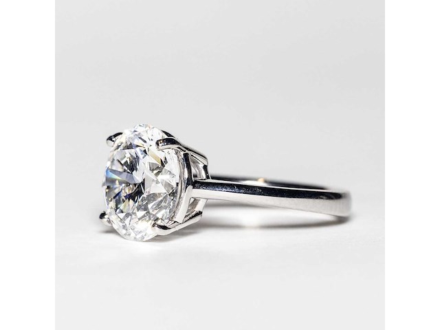 18 krt wit gouden ring met diamant 5,02 crt - afbeelding 7 van  10