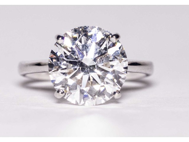 18 krt wit gouden ring met diamant 5,02 crt - afbeelding 4 van  10