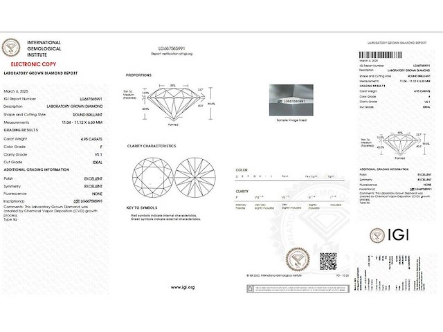 18 krt. wit gouden ring met diamant 5,20 crt. - afbeelding 2 van  8