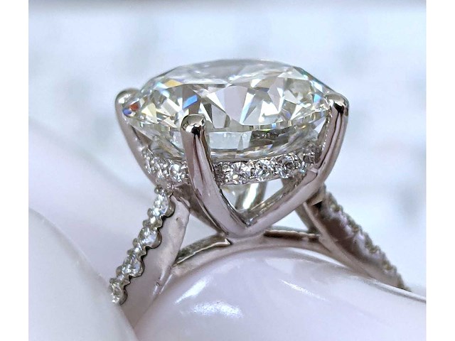 18 krt. wit gouden ring met diamant 5,20 crt. - afbeelding 4 van  8