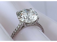 18 krt. wit gouden ring met diamant 5,20 crt. - afbeelding 7 van  8