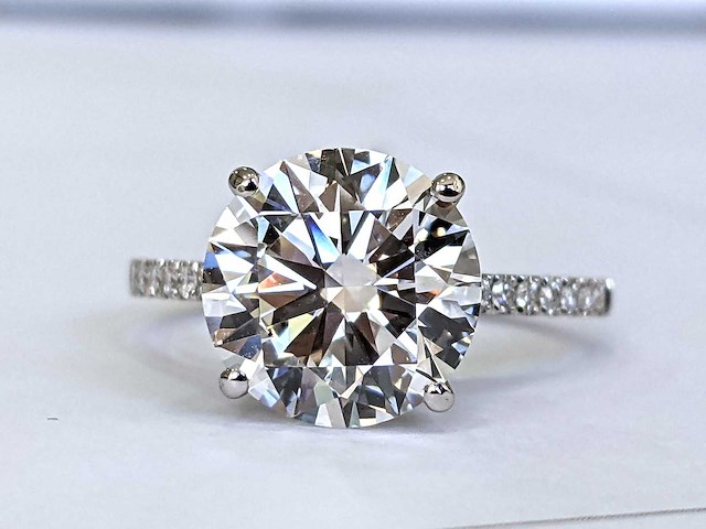 18 krt. wit gouden ring met diamant 5,20 crt. - afbeelding 1 van  8