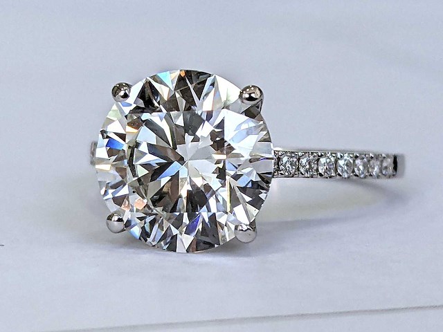 18 krt. wit gouden ring met diamant 5,20 crt. - afbeelding 5 van  8