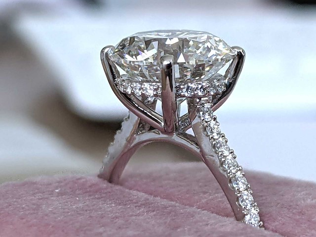 18 krt. wit gouden ring met diamant 5,20 crt. - afbeelding 6 van  8