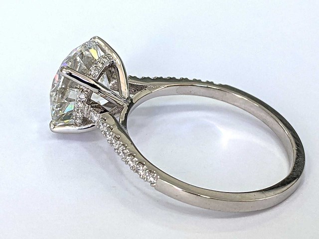 18 krt. wit gouden ring met diamant 5,20 crt. - afbeelding 8 van  8