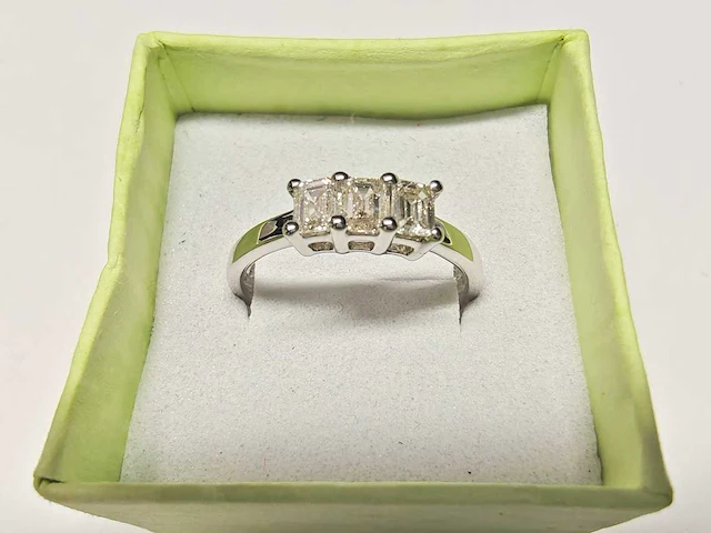 18 kt witgoud 0,57 cts ring met natuurlijke diamant - afbeelding 4 van  6