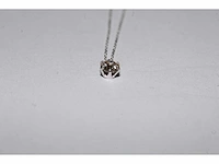 18 kt witgouden ketting met hanger en natuurlijke diamant - afbeelding 3 van  7