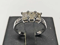 18 kt witgouden ring met 0,87 cts natuurlijke diamant - afbeelding 2 van  6