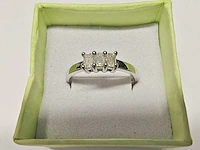 18 kt witgouden ring met natuurlijke diamant - afbeelding 4 van  6