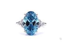 18 witgouden ring met 5,83 crt. diamant - afbeelding 1 van  6