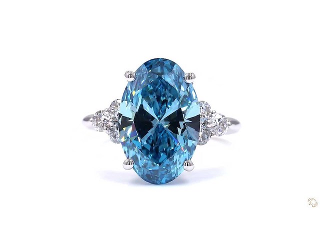 18 witgouden ring met 5,83 crt. diamant - afbeelding 1 van  4