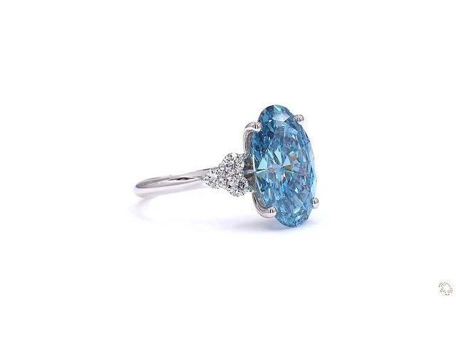 18 witgouden ring met 5,83 crt. diamant - afbeelding 2 van  4