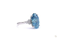 18 witgouden ring met 5,83 crt. diamant - afbeelding 2 van  4