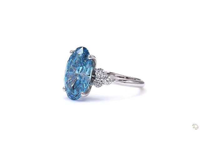 18 witgouden ring met 5,83 crt. diamant - afbeelding 4 van  5