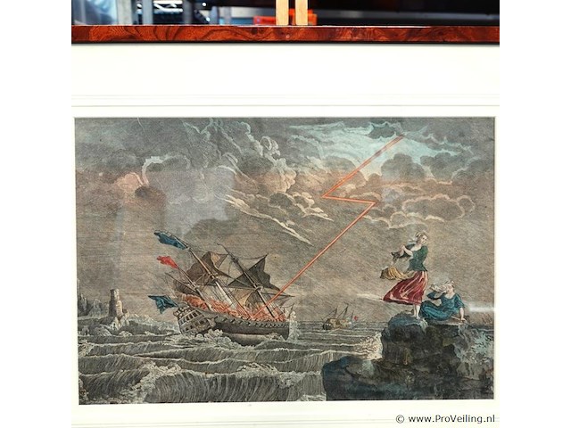 18e-eeuwse handgekleurde vue d'optique (een antieke perspectiefprent) - afbeelding 2 van  5
