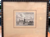 18e-eeuwse kopergravure van het dorp boskoop - afbeelding 1 van  5