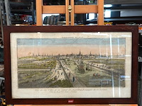 18e-eeuwse "vue d'optique" (perspectiefprent) getiteld "vue de la ville et du canal de middelburgh capitale de la zelande". - afbeelding 1 van  5