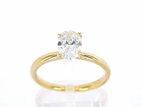 18k geelgouden solitair, ovaal moissaniet 1.00 ct - afbeelding 1 van  10