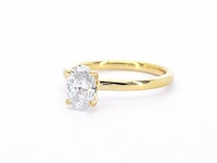 18k geelgouden solitair, ovaal moissaniet 1.00 ct - afbeelding 6 van  10