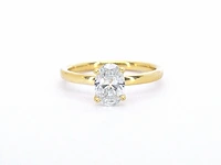 18k geelgouden solitair, ovaal moissaniet 1.00 ct - afbeelding 7 van  10