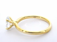 18k geelgouden solitair, ovaal moissaniet 1.00 ct - afbeelding 10 van  10